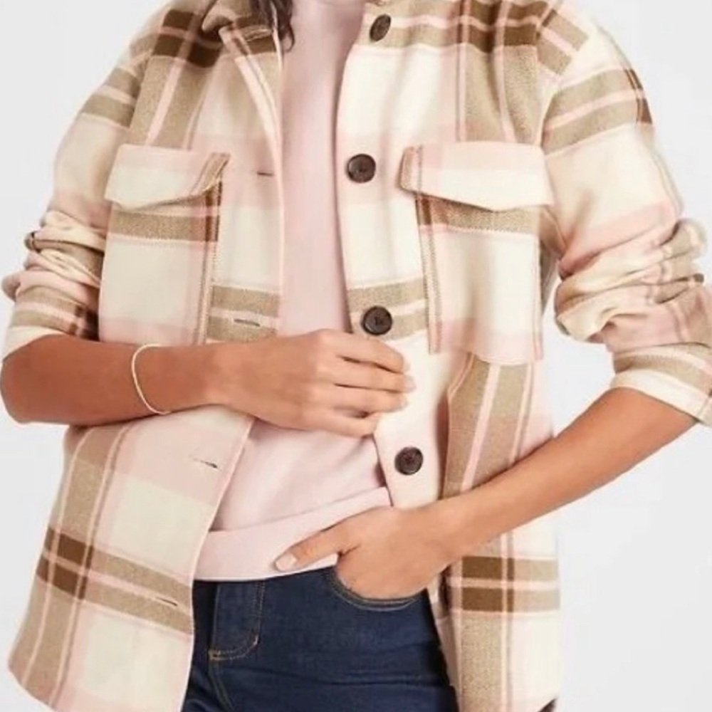 Brown/Pink over sized Shacket size Small
